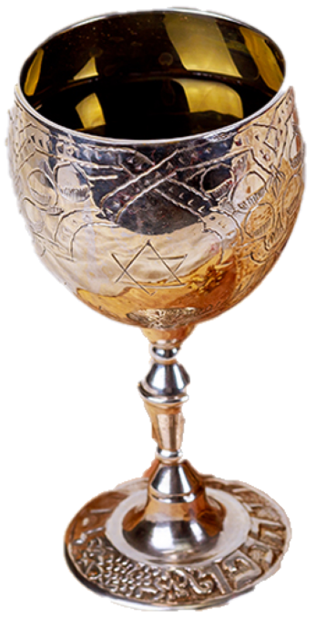 The Passover Seder includes a golden tumbler called Elijah's Cup.