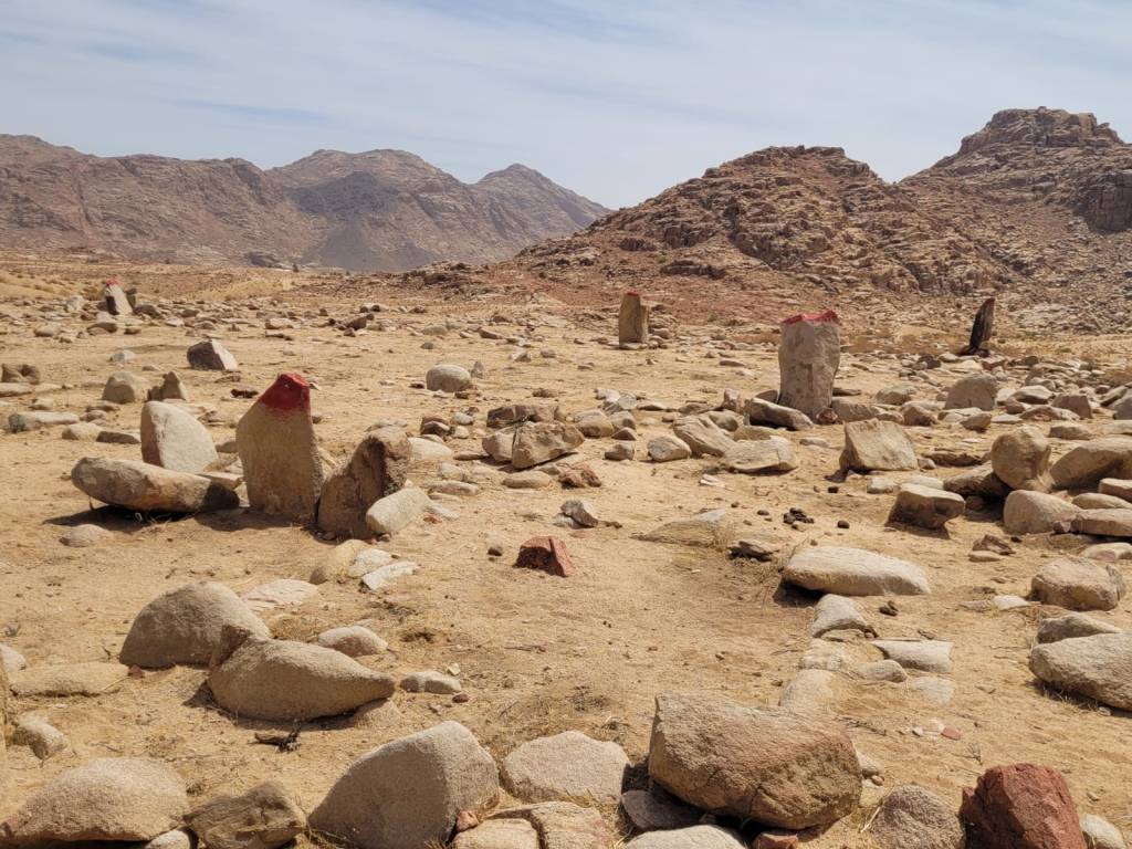 Mount Sinai with the land of Midian (i.e. Exodus 2-3). Midian is traditionally located in modern-day northwest Saudi Arabia, and Jabal al-Lawz is located in the heart of a range of mountains known as the Midian Mountains.